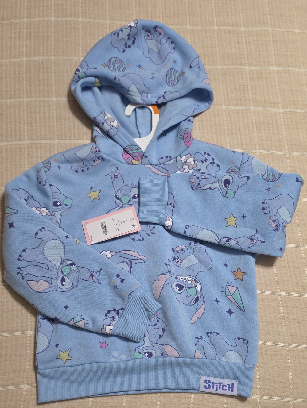 Disney Light Blue Stitch All-Over Print Kids Hoodie Pajama Top